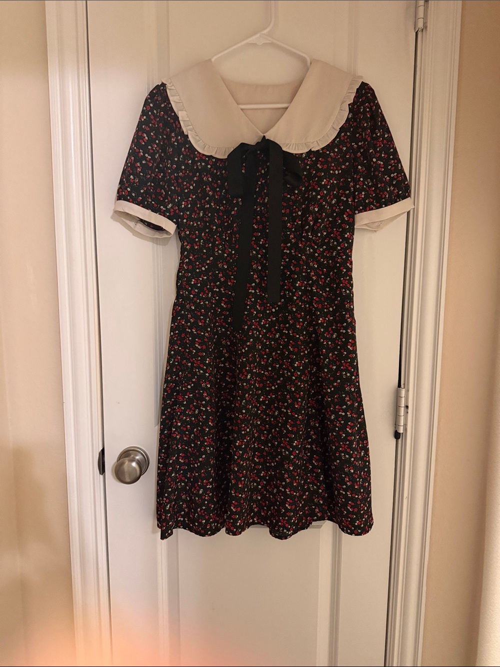 Classic Black Floral Peter Pan Collar